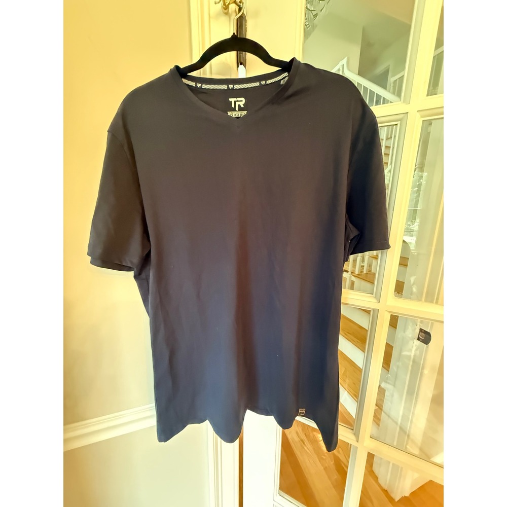 Tailored Recreation Premium Mens Navy Blue V-Neck Stretch T-Shirt XL